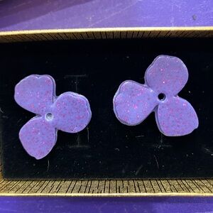 Purple Floral Earrings